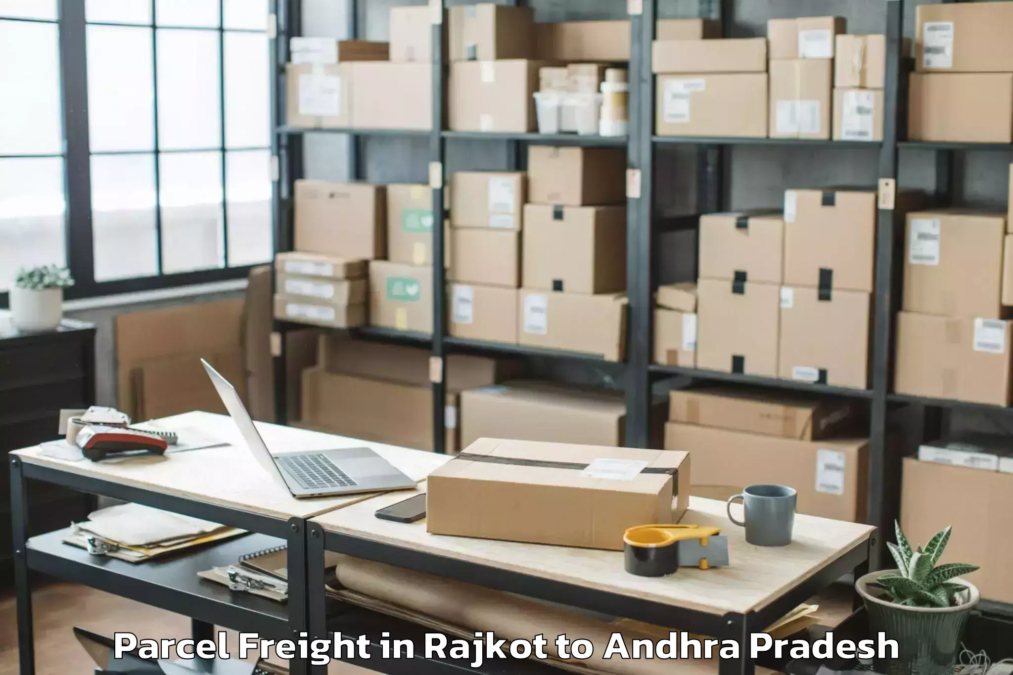 Reliable Rajkot to Laveru Parcel Freight